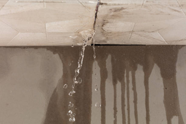 Professional Sewage Cleanup technician working in Leslie, MI
